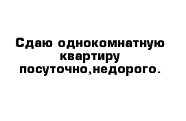 Сдаю однокомнатную квартиру посуточно,недорого.